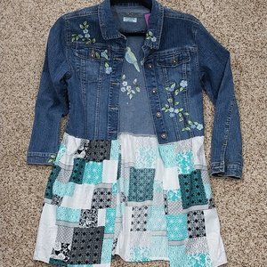 2870 Size Large Arizona Jeans Co. Upcycled Jean Tunic Jacket